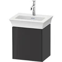 Duravit White Tulip, Waschtischunterbau wandhängend, Breite 384 x Tiefe 298mm, mit 1x Tür Anschlag links, mit Tip-on Technik, WT4240LH1H1, Farbe: Graphit Hochglanz