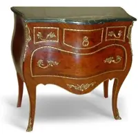 Casa Padrino Barock Kommode aus massivem Buchenholz Mahagoni Braun mit goldenen Metallapplikationen 80 cm - Hotel Collection