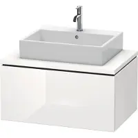 Duravit L-Cube Waschtischunterbau für Konsole, wandhängend, 1 Auszug, 820x400x547mm, LC581202222, Farbe: Weiß Hochglanz Dekor