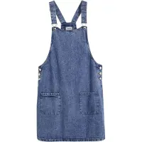 Bonprix Jeanskleid , Damen, Gr. 38, N-Gr, blau denim washed, Obermaterial: 100% Baumwolle, A-Linie, Kleider Jeanskleid, A-Linien-Passform, aus Baumwolle, mit zwei aufgesetzten Taschen