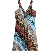 Bonprix "Jerseykleid in A-Linie" für eleganten Look, aus Polyester und Elasthan, A-Linie, ärmellos