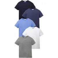 Bonprix "T-Shirt (5er Pack)" Packung, 5er, 5 Stk. Regular Fit, Kurzarm, für warme Tage, aus Baumwolle und Viskose