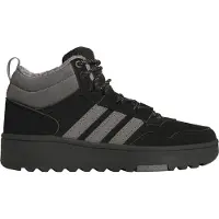 Adidas Winterboots SPORTSWEAR "HOOPS 4.0 MID J", Jungen, Gr. 35,5, schwarz (core schwarz, grau four, core schwarz), Synthetik, Schuhe Winterboots, für Kinder & Jugendliche
