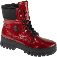 Rieker Biker Boots Damen Schnürstiefel Kurzstiefel gefüttert rot 39