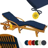 Detex Polster Auflage für Gartenliege, Kissen, wetterfest, waschbar in Blau