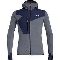 Salewa - Puez 2 Dry L/S Hood Full-Zip Tee - Fleecejacke Gr S grau/blau