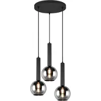 TRIO Hängelampe mit 3 Leuchten Clayton Schwarz