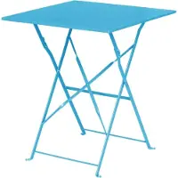 Bolero quadratischer klappbarer Terrassentisch Stahl azurblau 60cm