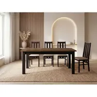 WFL GROUP Esstisch Ausziehbar Rechteckig – Platzsparend, Verlängerbar Wohnzimmertisch Küchentisch für 6 personen - 120 × 80 cm bis 160 cm – Schwarze Holzbeine – Hergestellt in Polen – Eiche Lefkas Rustikal