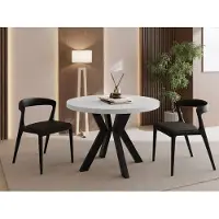 WFL GROUP Runder Esstisch Ausziehbar 90-190 cm – Verlängerbar, für 5-9 Personen mit Schwarzen Holzbeinen – Tisch für Wohnzimmer & Esszimmer in Weiß