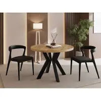 WFL GROUP Runder Esstisch Ausziehbar 100-200 cm XXL Groß – Verlängerbar, für 5-10 Personen mit Schwarzen Holzbeinen – Tisch für Wohnzimmer & Esszimmer in Eiche Braun