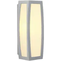 SLV 230044 MERIDIAN BOX, Outdoor Wandleuchte, TC-(D,H,T,Q)SE, IP54, silbergrau, max. 20 W