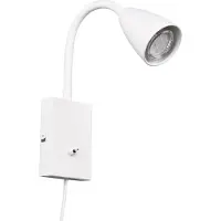 TRIO Wandleuchte Wanda mit Stecker, weiß matt
