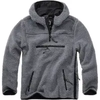 Brandit Kapuzenpullover "Teddyfleece", Herren, Gr. 4XL, grau (anthrazit), Obermaterial: 100% Polyester PES., Pullover Kapuzenpullover