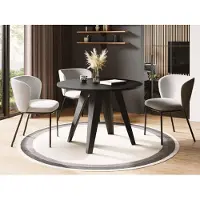 WFL GROUP Esstisch Glory im Industriestil - Modern, Rund - Ausziehbar von 90 cm bis 130 cm, mit Pulverbeschichteten Metallbeinen, Tisch für Kleine Küche - Schwarz
