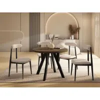 WFL GROUP Runder Ausziehbarer Esstisch im Loft-Stil XXL Groß – Verlängerbarer Tisch mit Schwarzen Holzbeinen – Platzsparender Esstisch für Wohnzimmer – Eiche Braun Rustikal – 100 bis 200 cm