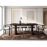 WFL GROUP Ausziehbarer Rechteckiger Esstisch – XXL Modernes Design mit Braunem Metallgestell – für 10-14 Personen, 200 x 90 / 300 cm – Schwarz Marmor Kupfer