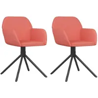 vidaXL Esszimmerstühle 2 Stk. Drehbar Rosa Samt