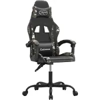 vidaXL Gaming-Stuhl Drehbar Schwarz und Tarnfarben Kunstleder
