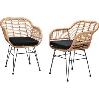 Casaria Gartenstühle 2er Set Polyrattan inkl. Auflage Armlehne Metall Wetterfest Verstellbar Outdoor Modern Garten Terrasse Balkon Gartensessel Stuhl