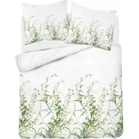Detexpol Baumwoll-Bettwäsche Blumen 220x200 cm Weiß