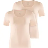 Falke 2-Pack Damen T-Shirt Daily Comfort, S, Beige, Uni, Baumwolle