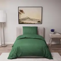 OEM Bettwäsche-Set 135x200 cm mit 1 Kissenbezug 80x80 cm - Grün - 135x200 Bettwäsche aus 100 Prozent Mikrofaser