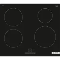Bosch Serie 4 PUE61RBB6E, Schwarz, Integriert, 59.2 cm, Zonen-Induktionskochfeld, Glaskeramik, 4 Zone(n)
