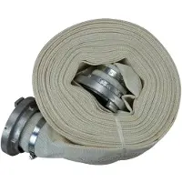 Garronda Flachschlauch 3 Zoll 20 m Druckschlauch 8 bar Feuerwehrschlauch mit Schnellkupplungen Layflat-Schlauch Wasserförderung Baustelle GD-0230 Weiß
