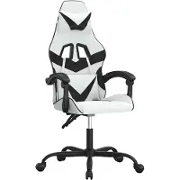 vidaXL Gaming-Stuhl Weiß und Schwarz Kunstleder