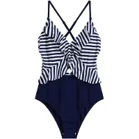 Bonprix "Badeanzug mit Volant" bequeme Passform, sportlicher Stil, mit Volant-Detail
