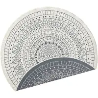 Hanse Home In- & Outdoor Wendeteppich Rund Porto, Creme Grau, wendbar, robust - Ø200 cm