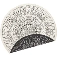 Hanse Home Teppich "Porto Wendeteppich" Gr. 10, schwarz, H:5mm Ø:200cm, Kunstfaser, Teppiche, Teppich, In-& Outdoor, Wetterfest, Balkon, Garten, Wohnzimmer, Wasserfest