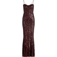 Vera Mont Abendkleid "Abendkleid mit Pailletten", Damen, Gr. 42, EURO, braun (schwarz maroon), Obermaterial: 97% Polyester PES. 3% Elasthan EL., Kleider Abendkleid