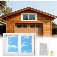 Markenlos Aluminium-Schiebefenster für Schuppen und Hühnerställe, 78,9 x 30,5 cm, 78,9 x 40,6 cm oder 81,3 x 35,6 cm, als Ersatztür, weiß und wetterfest