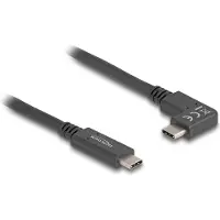 DeLOCK USB 5 Gbps Kabel USB Type-C Stecker zu USB Type-C Stecker gewinkelt links / rechts 2 m 4K PD 60 W mit E-Marker, 2 m, USB C, USB C, 5 Gbit/s, Schwarz