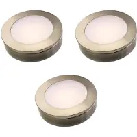 Kalb Material für Möbel kalb | 3er Set LED Einbauspot für Möbel inkl. Aufsatzring,Edelstahl gebürstet