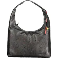 Desigual Tasche schwarz gelasert floral Schmetterling Charm