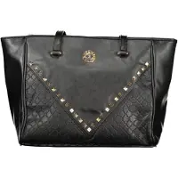 Laura Biagiotti Elegante Schwarze Damentasche mit Kontrastdetails und Innenfächern