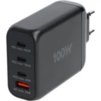 Goobay 100 W USB-C PD GaN Multiport-Schnellladegerät schwarz