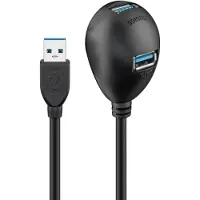 Goobay 95918, USB 3.2 Gen 1 (3.1 Gen 1) Type-A, USB 3.2 Gen 1 (3.1 Gen 1) Type-A, 5000 Mbit/s, Schwarz, Rundkabel, 1,5 m