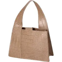 Roberta Rossi Damenhandtasche aus echtem Leder mit Krokodilprägung Black B UNICA 21x14x8 cm