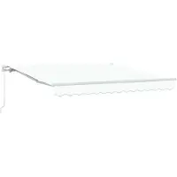 vidaXL Ausziehbare Markise Weiß 350 x 250 cm Polyester und Aluminium