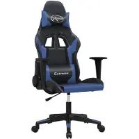 vidaXL Gaming-Stuhl mit Massagefunktion Schwarz und Blau Kunstleder