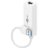 Generique USB-A-Ethernet-Adapter, weiß, zum Anschluss eines PCs an ein Ethernet-Netzwerk (RJ45) über den USB-A-Anschluss