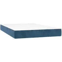 vidaXL Taschenfederkernmatratze Mittel Dunkelblau 120x210x20 cm Samt