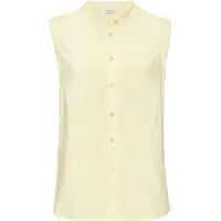 LASCANA Blusentop , Damen, Gr. 46, gelb, Web, Obermaterial: 100% Viskose, unifarben, figurumspielend hüftlang, Rundhals, mit Aufschlag, Blusen Blusentop, mit Ärmelaufschlag, Topseller