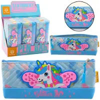 Lean Federmäppchen Schulset mit Einhorn blau 20 x 8,5 cm