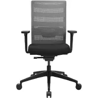 Topstar Bürostuhl AirWork, mit Armlehnen, Auto-Synchronmechanik, MuldensitzNetzrücken, grau/schwarz