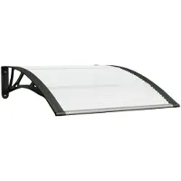 vidaXL Türvordach Schwarz und Transparent 100x75 cm Polycarbonat